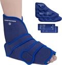 KingPavonini Ankle Foot Ice Pack Wrap til Sprained Ankle og Kirurgi Inddrivelse, Genanvendelige Gel Ice Packs til Feet Skader, Plantar Fasciitis, Achilles Tendonitis, Hot / Cold Therapy (1 Wrap + 4 Gel Packs)
