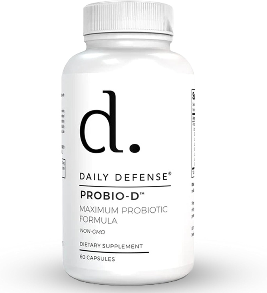 Probiotisk immunforsvar Support - Daglig Probiotika til mænd med obstipation & Gas - Fordøjelse og Bloating Supplement & Probiotika til kvinder - 60 kapsler, PROBIO- D