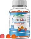 Greenfield Nutritions Halal Vitamin D3 til børn - 1000 IE - 90 Gummies Name 124; Chewable Kids Vitamin D supplement understøtter ben og immunsystem