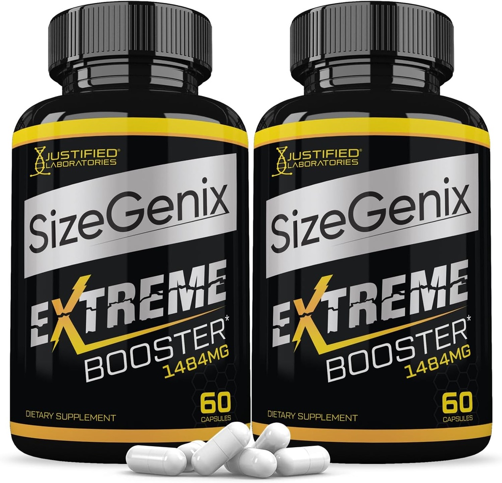 Justified Laboratories (2 Pack) Sizegenix Herretilskud 1484mg 120 Kapsler