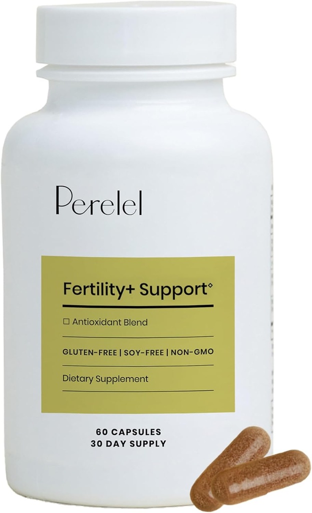 Perrelel Fertilitet Support, Antioxidant Multivitamin med COQ10, N- Acetyl- L Cysteine (NAC) & Açaí Berry, Kvinder Supplement, Soy, Dairy & Gluten Free, Non GMO, 60 Kapsler