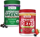 Feel Great USDA Organic Red & Super Green Powder Combo (2- Pack) Combo 124; Over 35 + Grønne, Fruits & Veggies, Fiber, Probiotika & fordøjelsesfremmende enzymer