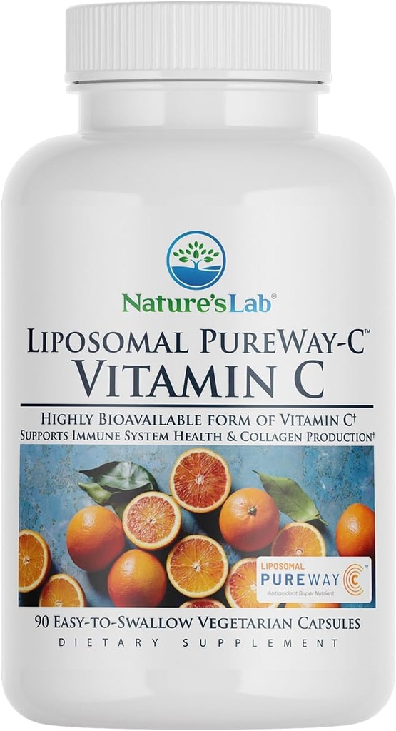Nature 's Lab Liposomal PureWay- C ® vitamin C - understøtter immunforsvar & kollagen produktion * - 90 kapsler