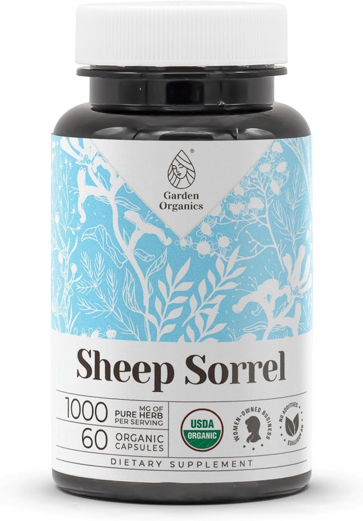 Får Sorrel USDA Organic 60 Kapsler Buddha 124; Circulatory system, High- Potency Natural Supplement Budha 124; Certified Organic Vegetar Capsules and Organic Sheep Sorrel (Rumex Acetosella) Tørret urt (60 Kapsler)