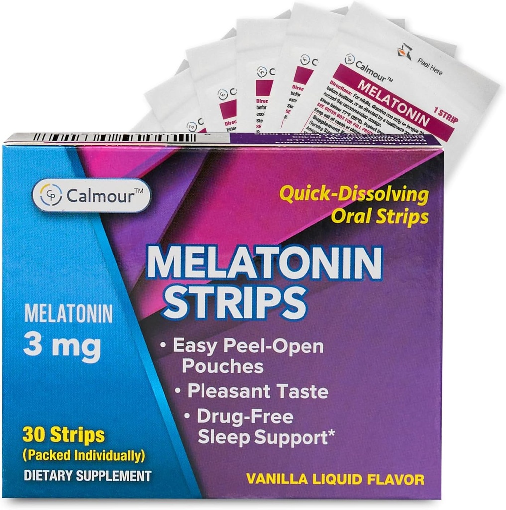 30 Oral dvalestrips • 124; Quick- Opløsning 3 mg melatonin Strip • 124; Works Hurtigere end gummies • 124; Afslapning Napning Kosttilskud • 124; Den ultimative sovende hjælp til bedre hvile og øje sundhed