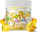 Iron Soft Chews Supplement med C-vitamin 124; Ananas Flavored