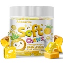 Iron Soft Chews Supplement med C-vitamin 124; Ananas Flavored