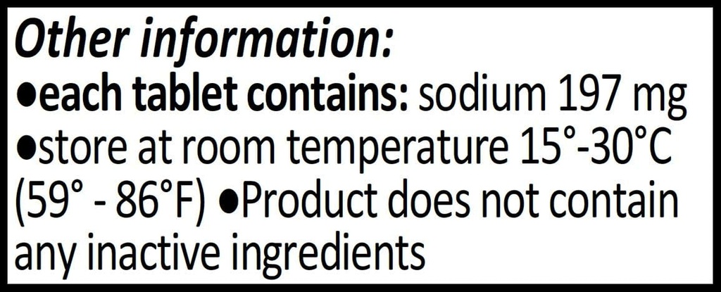 Natriumchlorid tabletter 500 mg (0, 5 gram), USP normale salttabletter - 200 tabletter af CitraGen Pharmaceuticals, Inc.