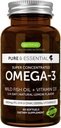 Igennus Advanced rTG Omega-3 IFOS Certified Wild Fish Oil & Vitamin D3, 1- a- Day, Fedtsyrer EPA & DHA, Fast- Actioning Triglycerid Form, Ultra Pure & Non- GMO, 60 Softgels