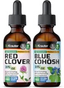 BIO KRAUTER Red Clover Tinktur 2 Fl. Oz. & Blue Cohosh Tinktur 2 Fl. Oz.