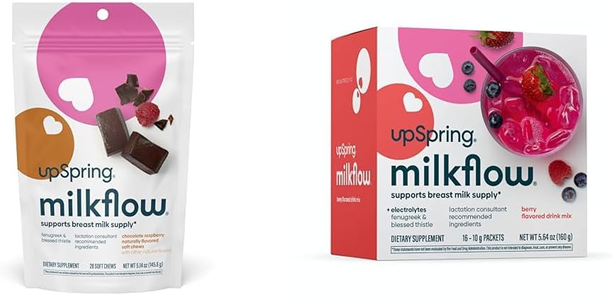 UpSpring Milkflow, Breastfeeding Supplement with Fenugreek & Blessed Thistle| Lactation Supplement to Support Breast Milk Supply
