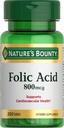Nature 's Bounty folinsyre supplement, understøtter hjerte-kar-sundhed, 800mcg, 250 tabletter