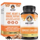 Gurkemeje med Ingefær & Bioperine, Gurkemeje med Sort Peber & Raw Gingefær Root Powder Capsule Supplement by Ancient Bliss (120 Kapsler)