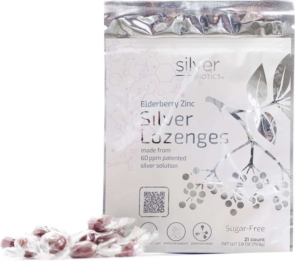 Sølv Bioteknik Sugar- fri kolloid sølv Lozenges szág 124; 60 ppm SilverSol Beeg 124; Immunstøtte + That Soothing Comfort