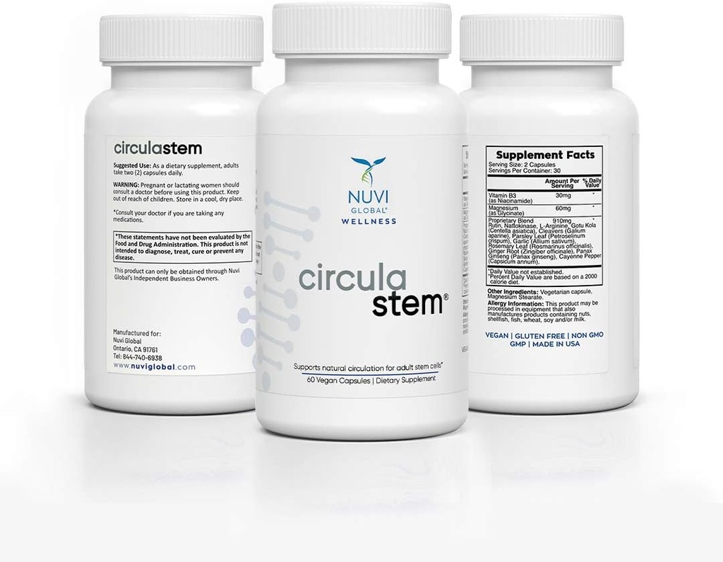 CIRCULA STEM 60 Caps Stem Cell Nutrition, Understøtter NATURLIG CIRCULATION til VOKSE STEM CELLS