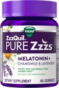 ZzzQuil Pure Zzzs Melatonin Gummies, Sleep Aid, Melatonin 2mg, with Chamomile & Lavender, Melatonin Sleep Gummies, Sleep Aids for Adults, Wildberry Vanilla Flavored, 48 Sleep Gummies