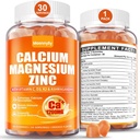 Calcium 1200 mg med vitamin D3 Gummies til voksne - Calciumcitrat med vitamin D3 K2, Magnesium, zink, bor, kobber og Ashwagandha - Ekstra Absorption Calciumsupplement til kvinder