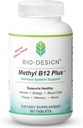 Methyl B12 5000 mcg Plus Folate Supplement - Methylcobalamin, L-Methylfolate - Methylated & Bioavailable – Supports Healthy Nervous System, Energy Metabolism, & Brain Health - 60 Tablets