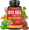 Organic Gotu Kola Uddrag Kapsler med Reishi, Cordyceps, Rosemary, Gingko Biloba & Valerian Root - 90 Tællere til 3 måneder - Understøtter hjerne, immunitet, hud og hjerte sundhed