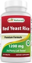Bedste Naturals Red Yeast Rice 1200 mg (ikke- GMO) 120 tabletter - Ikke bestrålet, Citrinfri