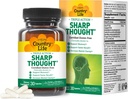 Country Life Sharp Thought - Memory & Cognitive Support Supplement - Sharp-PS Gold Phosphatidylserin + DHA - fremmer mental Klarhed & hurtigere recall - Gluten- Free, 30 kapsler