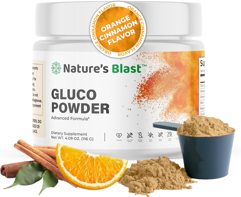 Gluco- pulver med hvid Mulberry Extract & Ceylon kanel - Organic Metabolic Wellness Blend for Energy & Vitality, 1 flaske