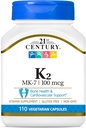 21. Century Healthcare Vitamin K2 (MK- 7) 100 mg Vegetariske Kapsler, 110 Tælling