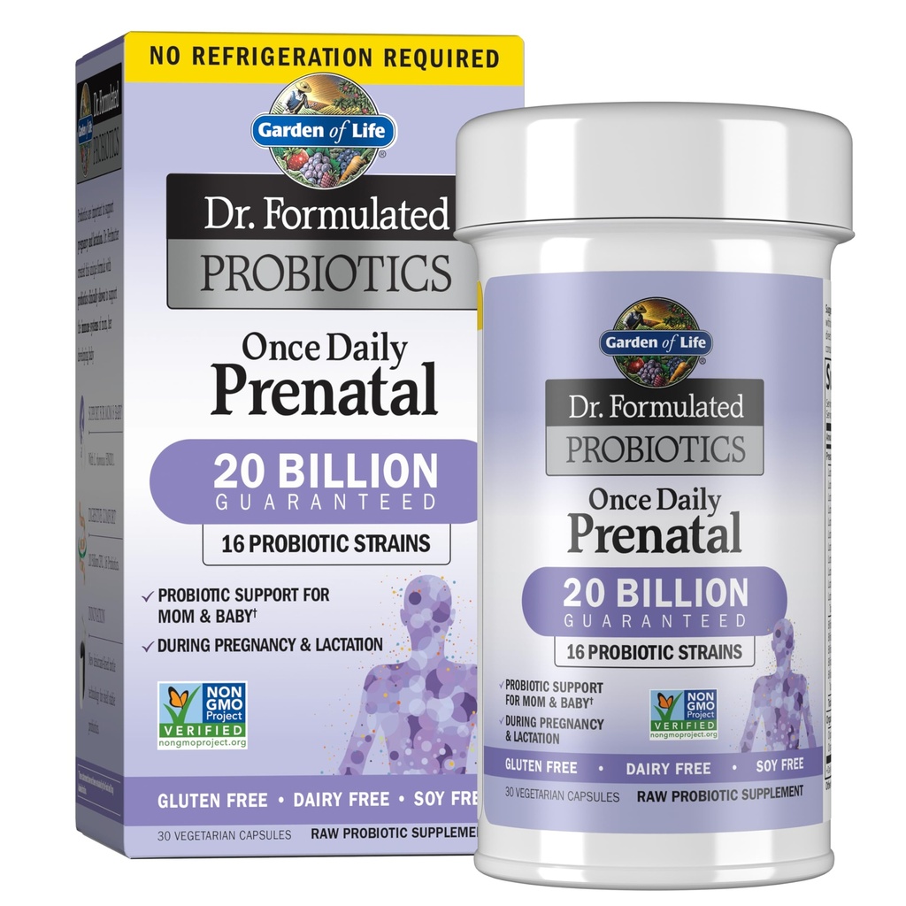Livets have Dr. Formuleret Probiotika En gang daglig Prenatal - Acidophilus og Bifidobacteria Probiotiske Støtte til mor og baby - Hylde Stabil - Gluten, Dairy, og Soy- Free - 30 Vegetariske Kapsler