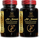 Menopause Support - Support med Hot Flashs og Night Sweats, Urtekompleks med Black Cohosh til Menopause, Natural Hormonal Support til Kvinder - 2 flasker 120 Kapsler