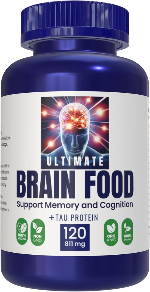 Ultimate Brain Food, Brain supplement til hukommelse og kognition, Focus supplement, 120 kapsler
