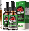 (2 Pack) Berberine HCL Liquid Drops - 1500 mg Berberine Supplement med Ceylon Cinnamon, Chrom, Gurkemeje, Niacinamid - Understøtter Metabolisme og immunsystem, Gut Health Vegan