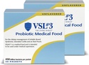 VSL # 3 ® Probiotisk pulver til fordøjelse, IBS & UC Symptomer - 450B CFU 'er, High- Potency, Multi- Strain, Live, Kølemiddel, Medicinsk mad til Gut Health Support hos mænd & kvinder, 60 Pack