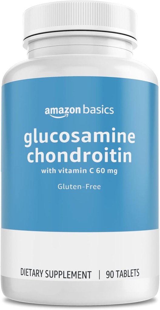 Grundlæggende - Glucosamin Chondroitin, 1500 mg, med vitamin C 60 mg, 90 tabletter (2 per portion), Gluten Free