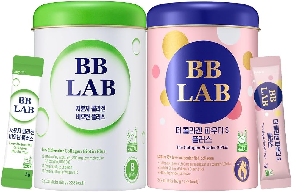 [Lowest Price Deals Set] Collagen Powder S, HSN Biotin Collagen, Powder Stick Korean Marine Collagen, Fish Collagen, Vitamin C, Biotin, Fast Absorption, Fruit Flavored