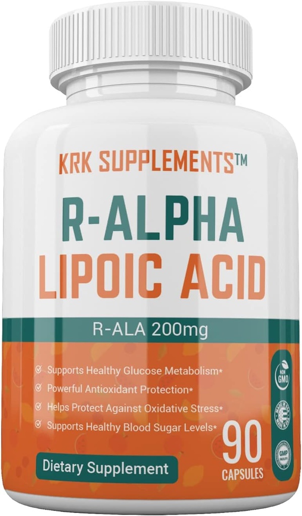 1 Bottle R-ALA R-Alpha Lipoic Acid 200mg 90 Capsules