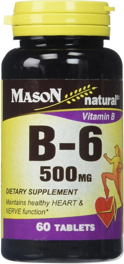 Mason Naturals Vitamin B- 6 500 MG tabletter - 60 ea