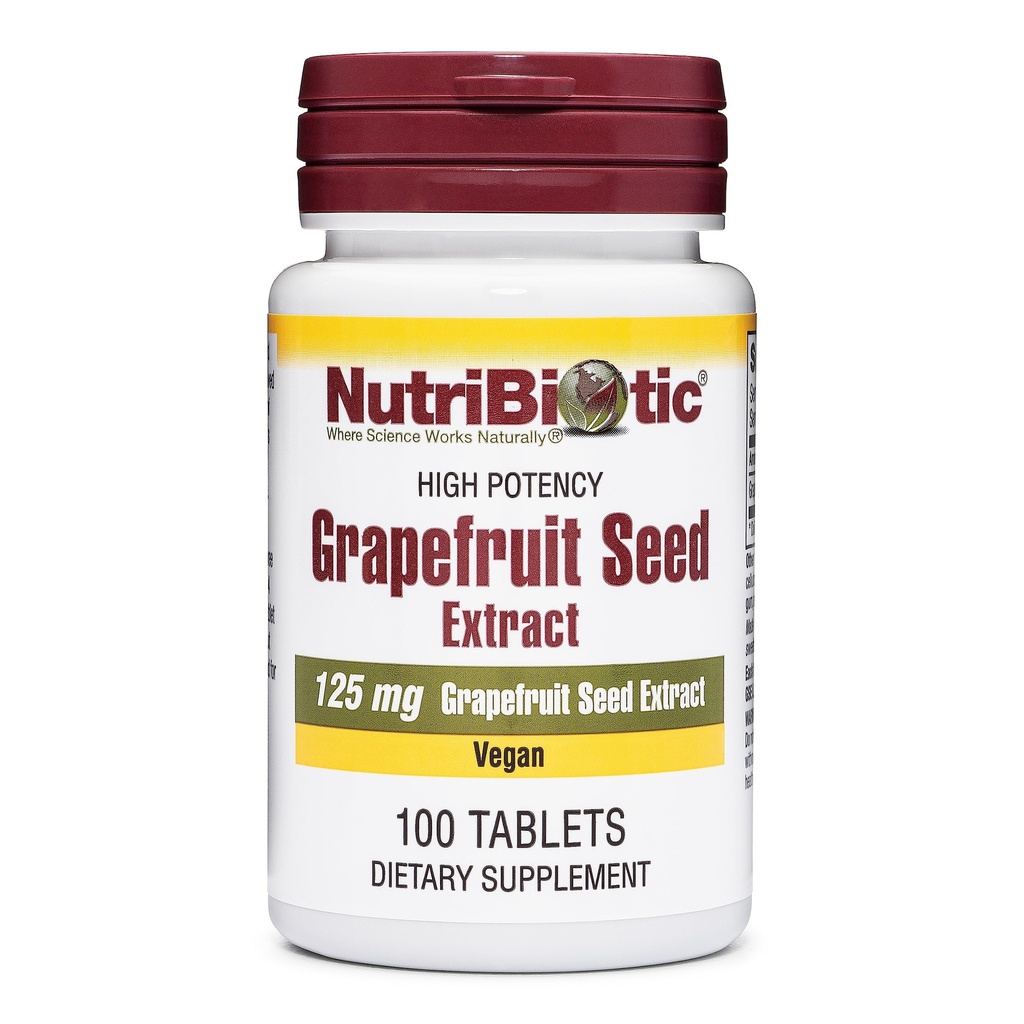 NutriBiotic - Grapefrugt Seed Extract Tablets 125mg, 100 Greve ttesmå 124; Premium Grade GSE med Bioflavonoider ttesmå 124; Potent immunforsvar & Samlet helbredssupportunition