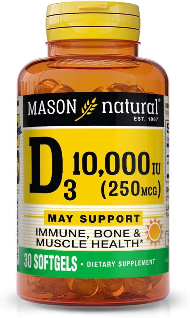 MASON NATURAL D 3 10.000 Iu Softgels, 30 Count