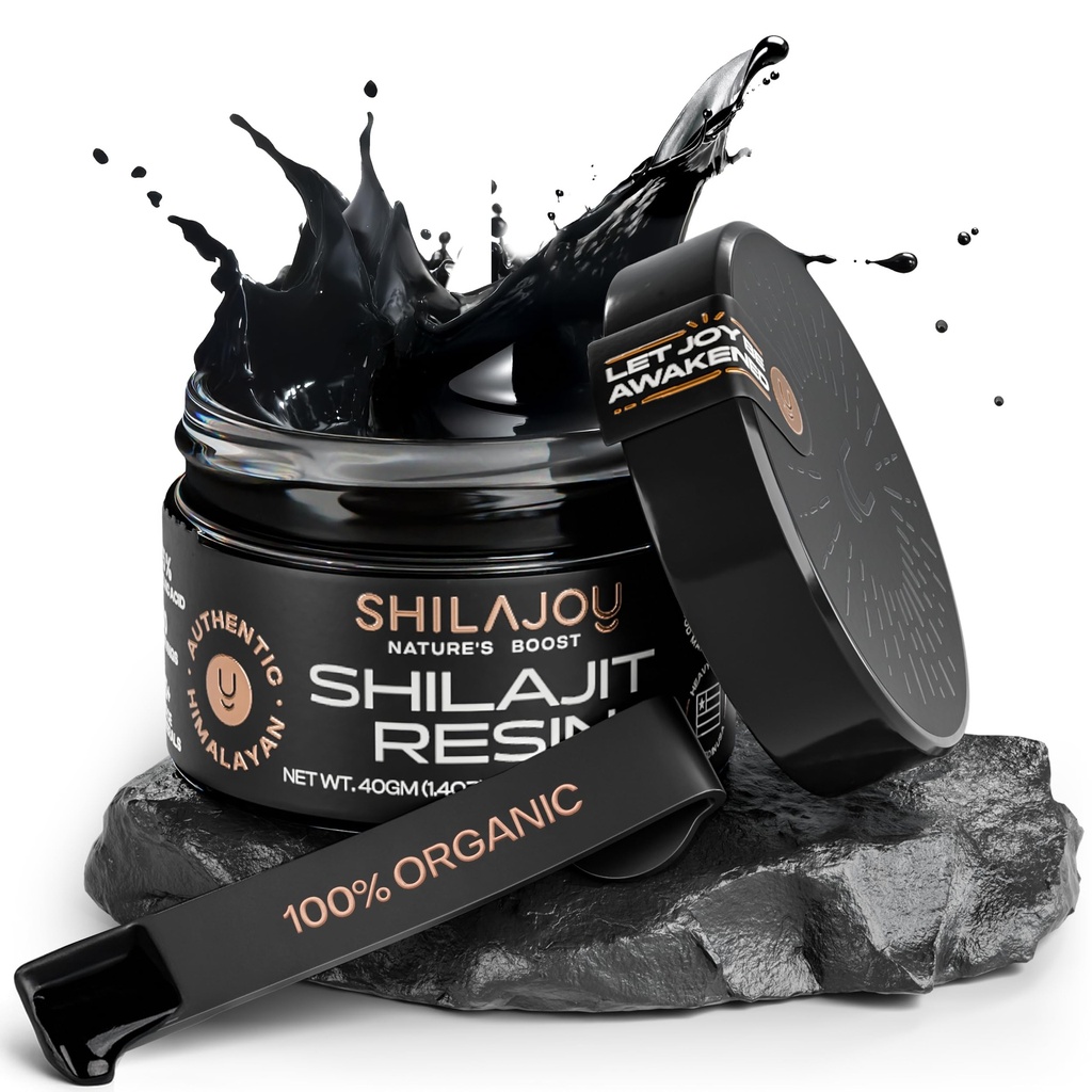 Organic Shilajit Resin for Mænd & Kvinder - Pure Himalayan Gold Grade med > 75% Fulvic Acid og 85 + Trace Minerals, U.S. Lab Testet, Energy Boost & immunforsvar (40gm - 80 Servere)