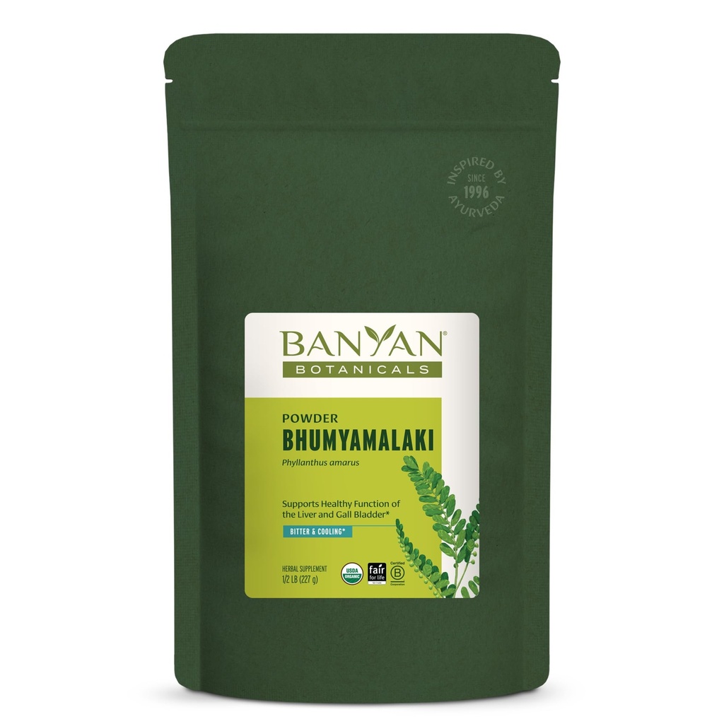 Banyan Botanicals Bhumyamalaki Powder - Organic Lever Health Supplement * - Phyllanthus spp. - til naturlig afgiftning og rensning af leveren * - 1 / 2 Pound - Ikke GMO bæredygtigt syret Vegan