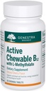 Genestra Brands Active Chewable B12 med L- Methylfolfolat- 124; Chewable Vitamin B12 og Folate Supplement B124; 60 Chewable Tablets