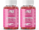 MB One Biotin Gummies- High Potency- Sund hår, hud og negle Styrkelse, vitamin B7, (10000 Mcg) Non- GMO, Pectin Plant baseret, for børn og voksne, Strawberry Natural Flavor 2 Pack