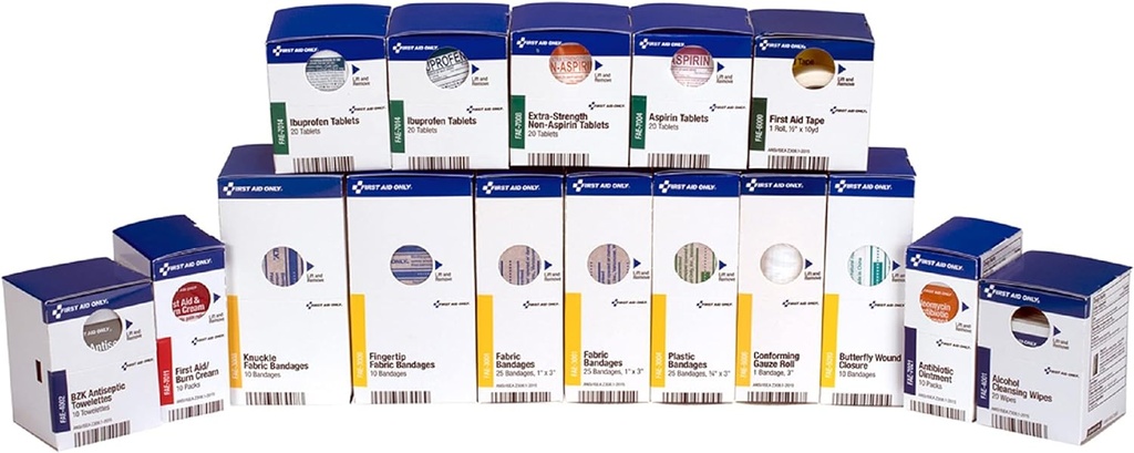 First Aid Only 700002 SmartCompliance 50-Person First Aid Kit Refill Supplies for Business, Worksite, and Home, 237 Pieces