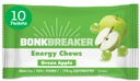 Bonk Breaker Energy Chews, Dairy- Gratis, Gluten- Gratis ingredienser til at give hurtig energi og fokus, 1 Box med 10 Pakker, Green Apple