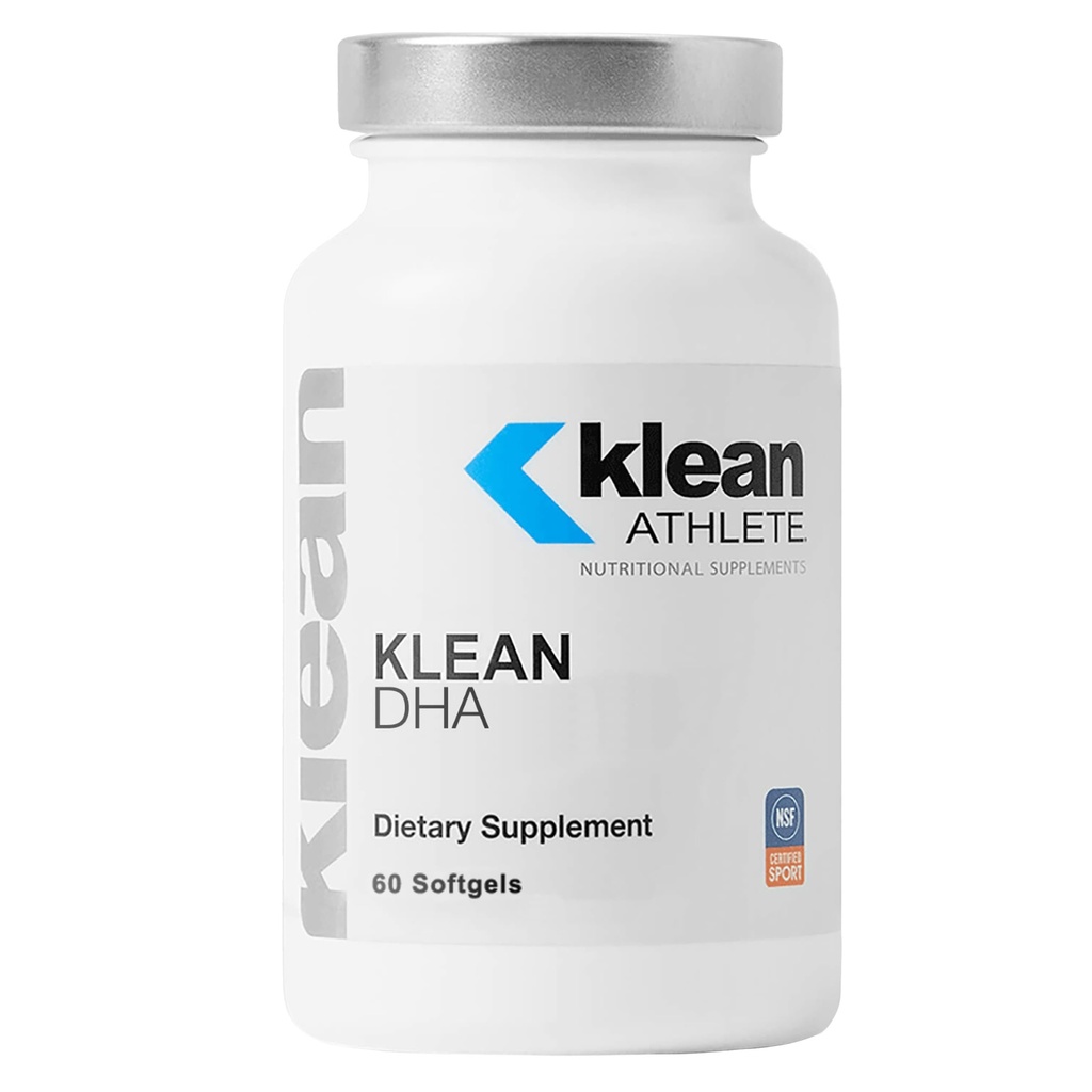 Klean Atlete Klean DHA - DHA tillæg for atleter - Understøtter hjerte & hjerne sundhed * - Omega 3 Fish Oil - med EPA & DHA - Non- GMO & Gluten Free - 60 Softgels