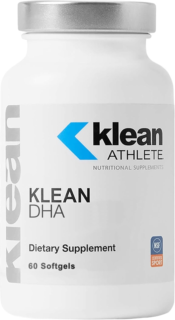 Klean Atlete Klean DHA - DHA tillæg for atleter - Understøtter hjerte & hjerne sundhed * - Omega 3 Fish Oil - med EPA & DHA - Non- GMO & Gluten Free - 60 Softgels