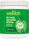 Wellah Så lang ømhed BCAA pulver (grøn æble smag) 30 Servering - med Hydration Complex