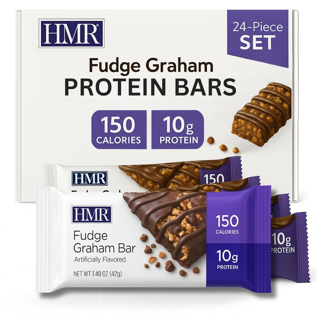 HMR Fudge Graham Protein Bar Note 124; Nutriøs Snack til støtte Vægt Vedligeholdelse Note 124; Lav kalorie Dessert