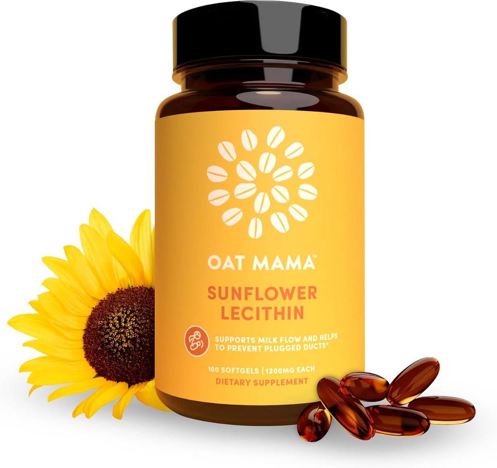 OAT MAMA Sunflower Lecithin Amning Kapsler 124; Amning Essentials for Milk Flow & Clought Duct Relief