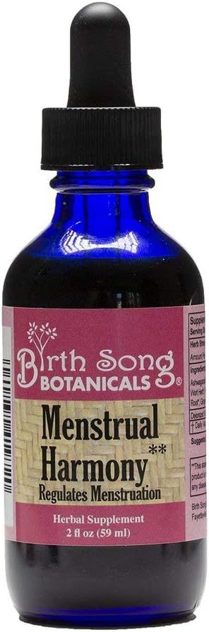 Fødsel Song Botanicals Menstruelle Harmony Tinktur, Flydende Herbal supplement til støtte Den menstruelle cyklus, naturligvis Understøtter Hormone Balance og Menstruation 2oz Flaske